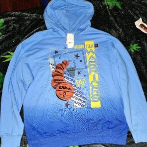 New With Tags Official NBA Women's M Golden State Warriors Blue & Yellow Hoodie